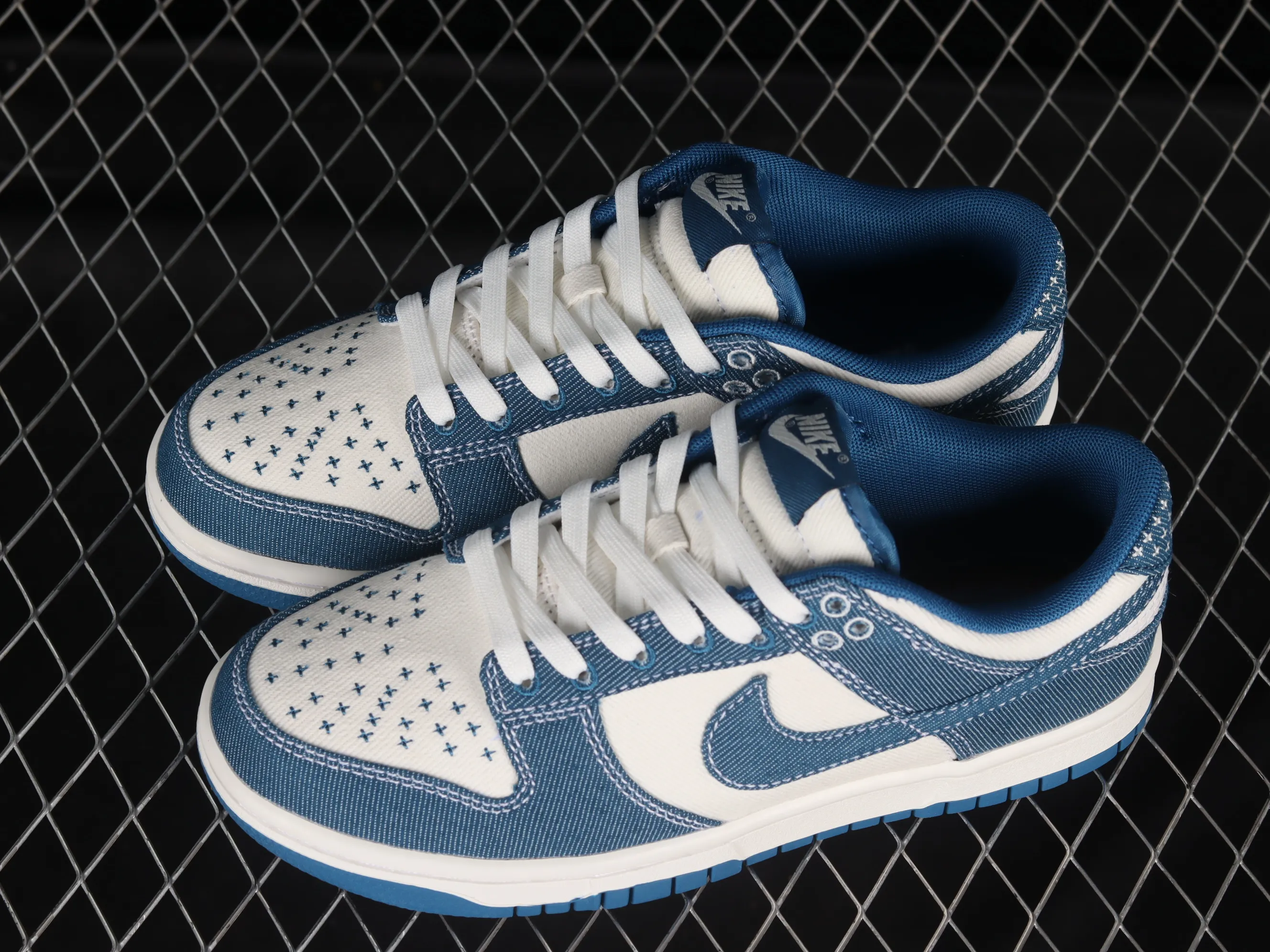 All categories Nk SB Dunk series Nk SB Dunk Low low-top sneakers Nk Dunk Low "Industrial Blue" Sashiko embroidery theme SB low-top sports and leisure sneakers DV0834-101